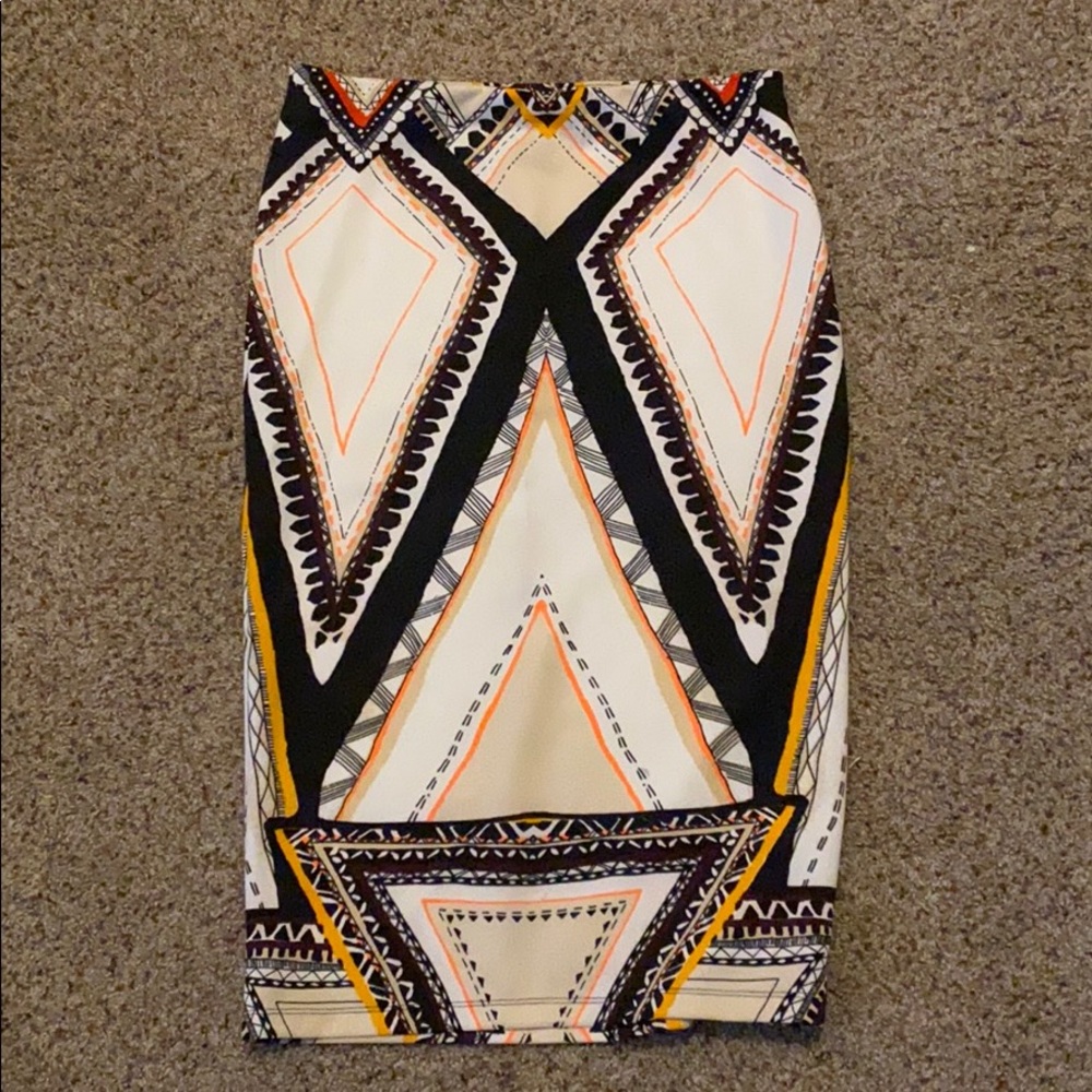 Patterned Pencil Skirt